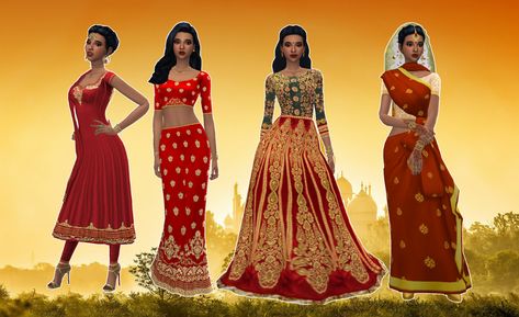 Sims 4 Cc Indian Clothes, Indian Crop Tops, Clothes Images, Hindu Clothing, Desi Dress, Indian Skirt, Sims 4 Cc Folder, Sims Games, Sims 4 Dresses