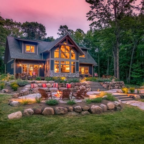 Craftsman Cottage Style Homes, Lake Landscaping, Outdoor Living Space Design, Craftsman Cottage, Outdoor Living Rooms, Outdoor Living Design, Residential Construction, Front Landscaping, Patio Landscaping