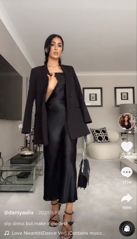 Blazer Over Black Dress, Blazer With Long Dress, Modest Blazer Outfits, Blazer On Dress, Long Skirt And Blazer Outfit, Long Dress With Blazer Outfit, Blazer Over Dress Outfits, Maxi Dress With Blazer, Black Dress With Blazer