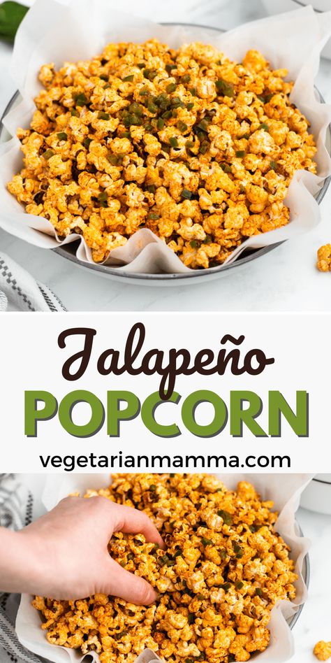 Jalapeño Popcorn, Jalapeno Popcorn, Fresh Jalapeno, Flavored Popcorn Recipes, Popcorn Popping, Spicy Popcorn, Popcorn Recipes Easy, Cheddar Popcorn, Vegetarian Casserole