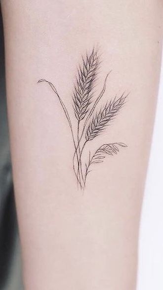 Timothy Grass Tattoo, Sheaf Of Wheat Tattoo, Hay Tattoo Ideas, Wheat Grass Tattoo, Wheat Stalk Tattoo, Wheat Tattoos For Women, Cattail Tattoo, Hay Tattoo, Tattoo Wheat