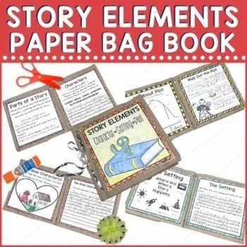 In the primary grades, learning the parts of a story is a common standard. This hands-on project will help your students focus on the three parts of a story, characters, setting, and plot. You get teaching pages, guided practice pages, and independent work pages. Plus, you'll have an awesome paper bag book for review once completed. Parts Of A Story, Paper Bag Book, Book Report Projects, Element Project, Paper Bag Books, Narrative Elements, Techie Teacher, Nonfiction Text Features, 4th Grade Writing