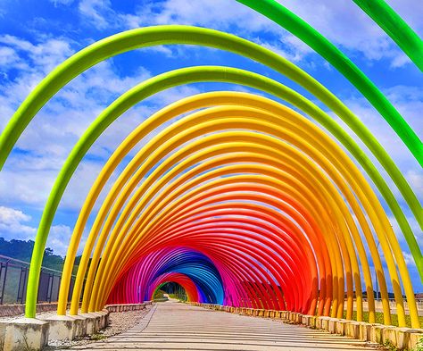 Rainbow Park, Entrance Signage, Game House, Container Cafe, Rainbow Beach, Bamboo Fence, Lady Of Fatima, Rainbow Colours, Venue Decor