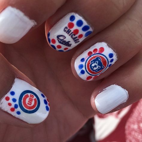 Chicago Cubs Nail Decals | Etsy Chicago Cubs Nails Designs, Cubs Nails Designs, Chicago Cubs Nails, Nails Baseball, Cubs Nails, Baseball Nail Designs, Baseball Nails, Cubs Baseball, Henderson Nv