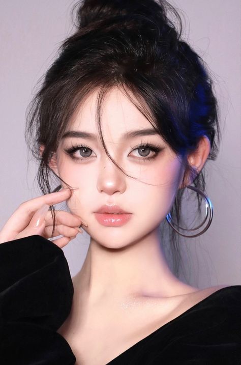 Layout Makeup, Makeup Asia, Makeup Cantik, Chinese Makeup, Makeup Looks Tutorial, Hair Reference, Asian Makeup, American Beauty, Medium Length Hair Cuts