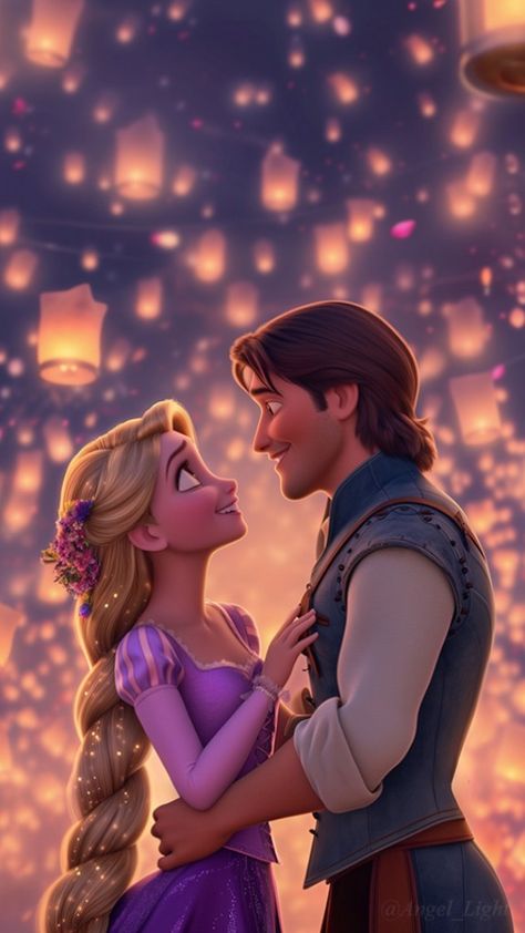 Disney Tangled Wallpaper Aesthetic, Aesthetic Couples Dp, Rapunzel Couple Wallpaper, Rapunzel And Flynn Aesthetic, Rapunzel Art Painting, Disney Couple Aesthetic, Aesthetic Disney Princess Pictures, Disney Couples Aesthetic, Rapunzel Lights