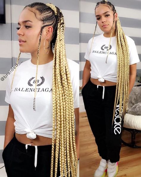 Blonde Braids, Braids With Curls, Girls Hairstyles Braids, Beautiful Braids, Cornrow Hairstyles, African Braids Hairstyles, African Braids, Braided Hairstyles For Black Women, Braids Wig