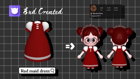 #budcreate #bud #clothes Bud Game Clothes Idea, Bud Game, Clothes Outfit, Maid Dress, Gaming Clothes, Dress Ideas, Red, Quick Saves, Clothes