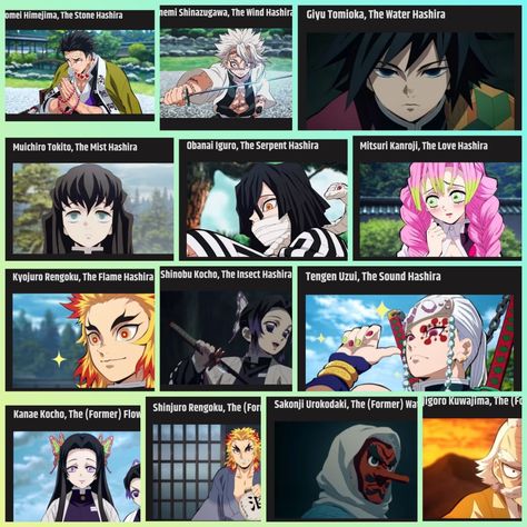 Hashiras Name, All The Hashiras, Demon Slayer Kimetsu No Yaiba, Kimetsu No Yaiba, Slayer Anime, Demon Slayer, Anime, Hair, Quick Saves