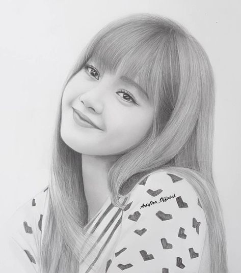 Drawing of BLACKPINK Lisa from Kpop group by ArtyIra_Official #blackpink #lisa #fanart #kpop #art Drawing Of Blackpink, Pink Drawing, Girl Drawing Easy, Pencil Drawings Of Girls, Easy Drawing Steps, Cool Pencil Drawings, Beauty Art Drawings, Kpop Drawings