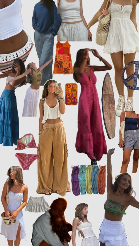 #myfirstshuffle #coastalhippie Boho Beach Outfit, Beachy Outfits, Mode Hippie, Estilo Hippie, Europe Outfits, Outfits Verano, Simple Trendy Outfits, Hippie Outfits, Look Vintage