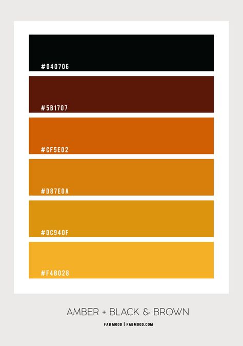 Amber and Black Color Combo – #Colour Palette 126 1 - Fab Mood | Wedding Colours, Wedding Themes, Wedding colour palettes Amber Colour Palette, Brown Color Palette Combination, Amber Palette, Amber Color Palette, Color Ambar, Fall Color Combinations, Fab Mood, Mood Wedding, Yellow Color Combinations