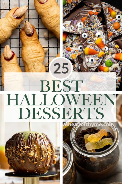 25 bedste Halloween-desserter - foran timian Chocolate Halloween Desserts, Creepy Desserts, Witch Desserts, Halloween Themed Desserts, Creepy Witch, Moist Vanilla Cupcakes, Halloween Deserts, Caramel Apples Homemade, Finger Cookies