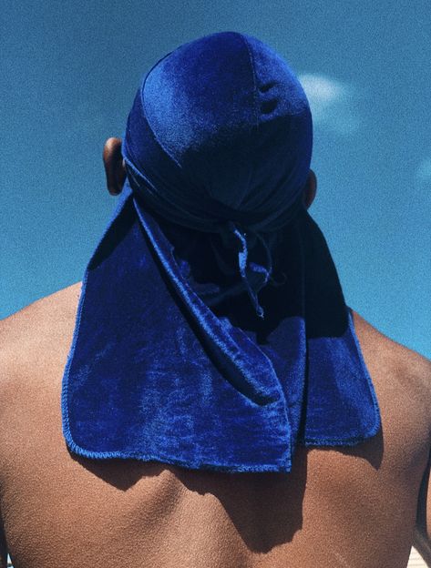 #Darkskin Black man Velvet durag Body  Physique  African  Nigerian Blue sky Photography Durag With Suit Men, Durag Photoshoot Men, Tyler Williams, Body Physique, Black Durag, Black Women In Durags, Velvet Durag, Blue Durag, Blue Sky Photography