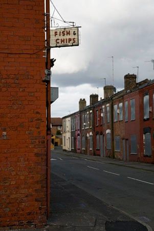 Martin Parr's British Cities: Manchester Manchester City Aesthetic, Manchester Aesthetic, Fish And Chips Shop, Manchester Street, British Aesthetic, Council Estate, England Aesthetic, Martin Parr, Salford