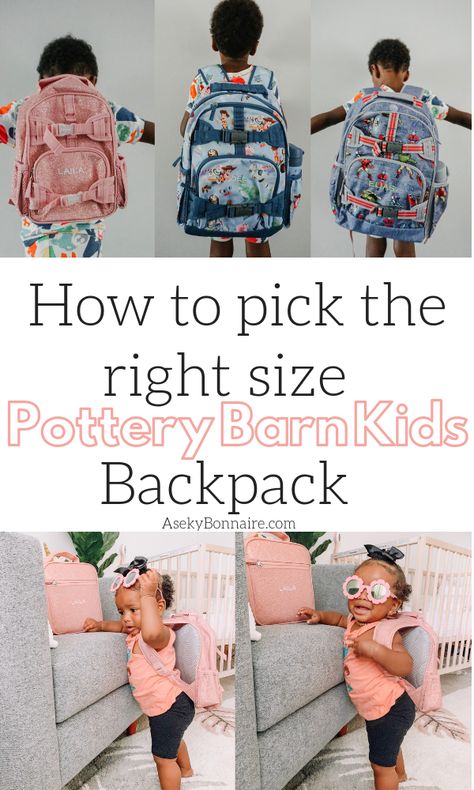 Pottery Barn Kids Backpack Size Comparison Pottery Barn Backpack, Backpack Hacks, Pottery Barn Kids Backpack, 20l Backpack, Couples Toys, Kindergarten Backpack, Rolling Backpack, Pottery Inspiration, Toddler Backpack