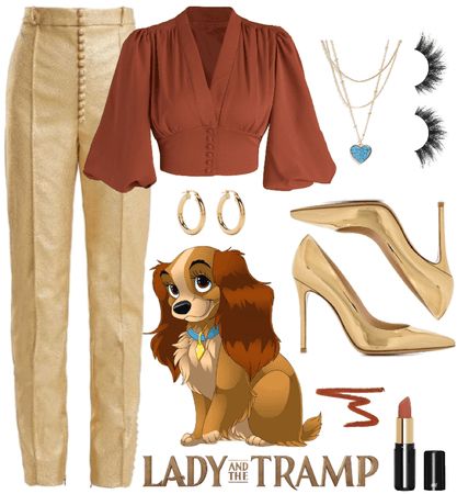 Casual Cosplay Disney, Lady And The Tramp Inspired Outfits, Lady And The Tramp Outfit, Lady And The Tramp Disneybound, Disney Character Outfits Women, Modern Princess Outfits, Disney Princess Inspired Outfits, Disney Park Outfit, Disney Character Outfits