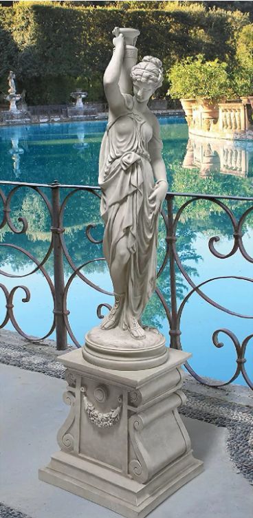 Goddess Garden, Greek Garden, Water Goddess, Formal Garden Design, Roman Statue, Outdoor Garden Statues, Greek Statues, Ancient Statues, Greek Gods And Goddesses