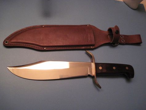 c.1977 Western Bowie W49 Bowie Knife Sheath, James Bowie, The Letter A, Damascus Steel Knife, Outdoor Knife, Folding Pocket Knife, Damascus Knife, Cool Knives, Knife Sheath