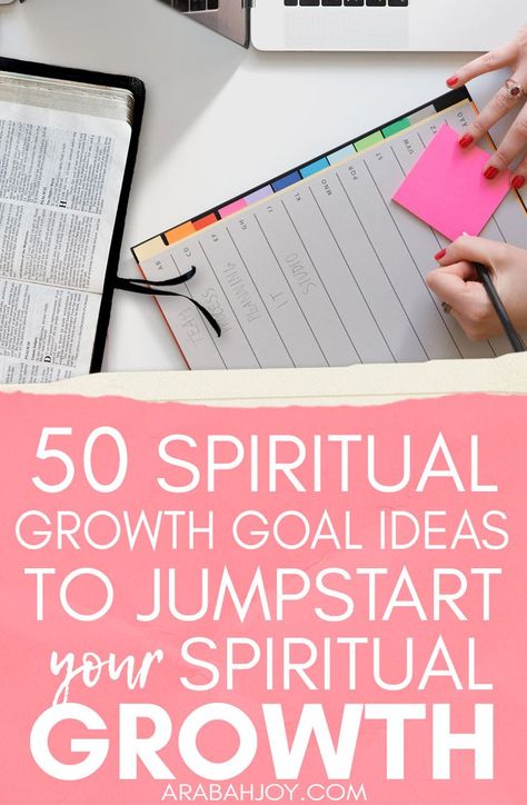 Do you know how to set spiritual growth goals? Use these 50 spiritual growth goal ideas to help you grow in faith in the year ahead.|| Arabah Joy Spiritual Goals Ideas, Spirituality Goals, Growing In Faith, Teen Bible Study, Faith Goals, Spiritual Goals, Goal Ideas, Mushroom Supplements, Growth Goals