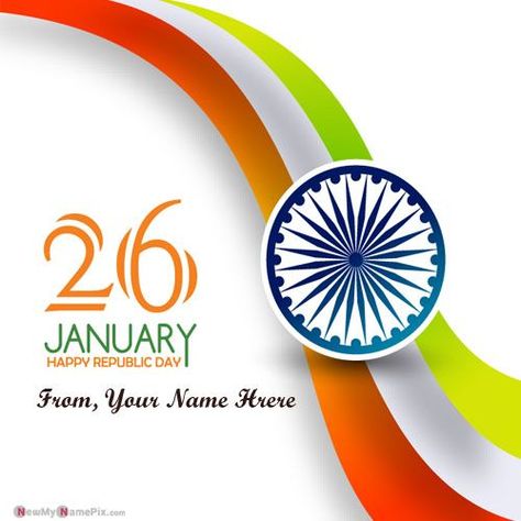 26 January I Love My India Profile With Name & Photo Republic Day Images Hd, Republic Day Background, Republic Day Message, Birthday Wishes For Her, Indian Flag Images, 26th January, Republic Day India, Photo Maker, Happy Birthday Wishes Photos