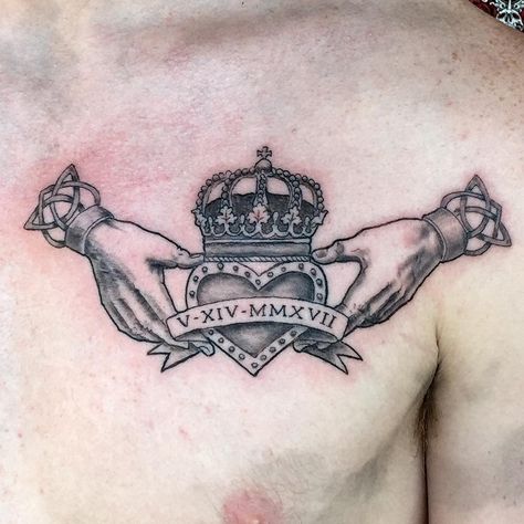 Irish Tattoo, Calladagh Tattoo, Rosary Tattoo, Claddagh Tattoo For Men, Irish Tattoos, Irish Claddagh Tattoo, Irish Claddagh, Claddagh Tattoo, Memorial Tattoo