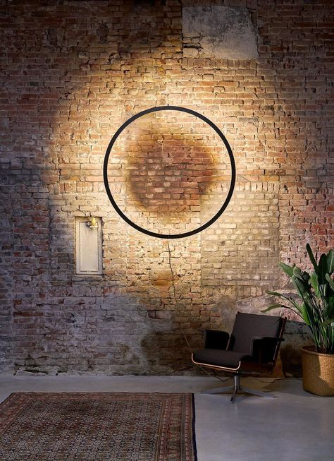 The Framed Circle Wall light, by Dutch designer Jacco Maris, stashes illumination in a steel frame. Blitz Design, Wall Lamp Design, Statement Chandeliers, Wall Lighting Design, Circle Light, Lampe Design, Room Lamp, Suspension Lamp, Lighting Inspiration