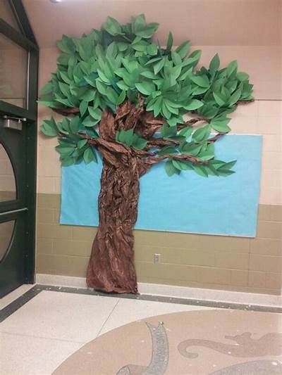 How to Make a Simple Classroom Tree | Classroom tree, Paper tree ... Paper Tree Classroom, Paper Mache Tree, Bulletin Board Tree, Classroom Tree, Jungle Theme Classroom, Hantverk Diy, Fake Trees, Diy Tree, Paper Tree