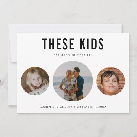 Modern Funny Minimalist Childhood Photos Wedding  Save The Date  Zazzle Save The Date Pictures, Funny Save The Dates, Save The Date Wording, Unique Save The Dates, Childhood Photos, Wedding Save The Date, Save The Date Invitations, Free Birthday Invitation Templates, Wedding With Kids