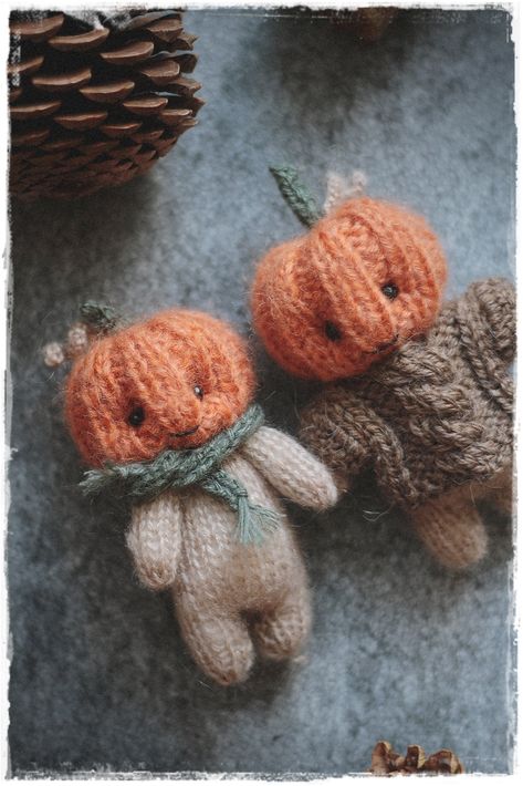 Pumpkin Head Doll, Fall Pumpkin Crafts, Halloween Sewing, Doll Knitting, Animal Knitting Patterns, Jumper Knitting Pattern, Cute Sewing Projects, Crochet Goodies, Pumpkin Head