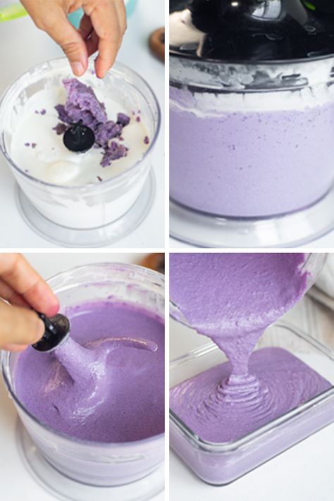 Frozen Ube Recipes, Ube Whipped Cream, Ube Condensed Milk Dessert, Ube Ice Cream Recipe With Machine, Easy Ube Dessert, Nestle Cream, Macaroon Cookies Recipe, Ube Ice Cream, Ube Recipes