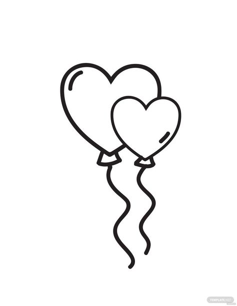 Balloon Heart Drawing, Heart Shaped Drawing, Heart Balloons Drawing, Hand Holding Heart Drawing, Balloon Drawing Easy, Heart Drawing Cute Simple, Heart Balloon Drawing, Holding Heart Drawing, Heart Balloon Tattoo