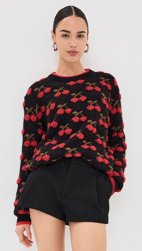 Shopbop - Designer Clothing, Shoes & Accessories Cherry Sweater, Double J, Cherry Pattern, Women's Sweaters, Knitting Women Sweater, Vintage Prints, Latest Design, Alpaca, Sweater Outfits