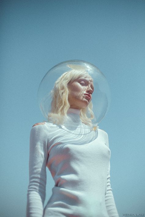 Sci Fi Aesthetic Space, Futuristic People, Space Editorial, Futuristic Photography, Futuristic Photoshoot, Xenia Lau, Space Explorer, Space Fashion, Space Girl