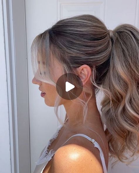 RACHEL JONES | Calgary Bridal Hair & Educator on Instagram: "Keeping the High Pony IN🙌🏻

Swipe to see a front/ side view of my summer signature + a few bonus BTS 

This style is all things… 
Voluminous 
Low maintenance 
Beautiful 
& SO fun 

LAST PICS: pony + veil placement 
This is a #1 worry with brides who are wanting a this style and I honestly think it looks meant to be 😍

Let me know your thoughts!! 

#highponytail #bridalhair #weddinghairinspo #weddinghairideas #weddinghairinspiration #weddinghair #yycbride #yycwedding #albertabride #hairveil" Low Pony Wedding Hair, High Pony Wedding Hair, Veil Placement, Wedding Ponytail Hairstyles, Wedding Hair Front, Rachel Jones, Suits Groom, High Pony, Wedding Suits Groom