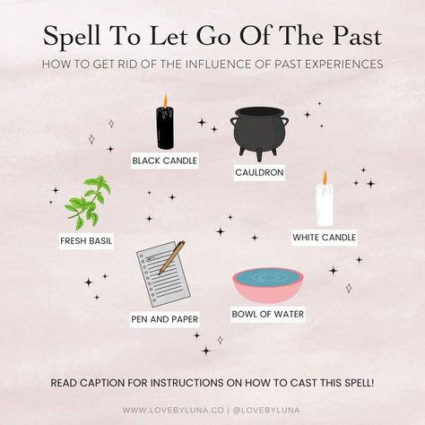 @mysticwitchofthemoon on Instagram: “Reposted from @lovebyluna Spell To Let Go Of The Past 🔮 The beginning of this new astrological year (Aries season) was an opportunity to…” Spell To Let Go, Witchy Candles, Hoodoo Spells, Ritual Magic, Let Go Of The Past, Aries Season, Tarot Guide, Grimoire Book, Witchy Crafts