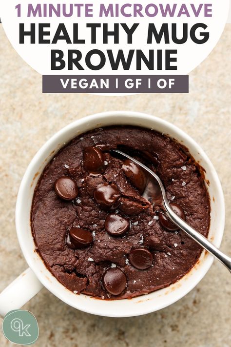 Brownie Easy, Mug Brownie Recipes, Okonomi Kitchen, Single Serve Brownie, Mug Brownie, Mug Cake Healthy, Brownie In A Mug, Single Serve Desserts, Healthy Brownies