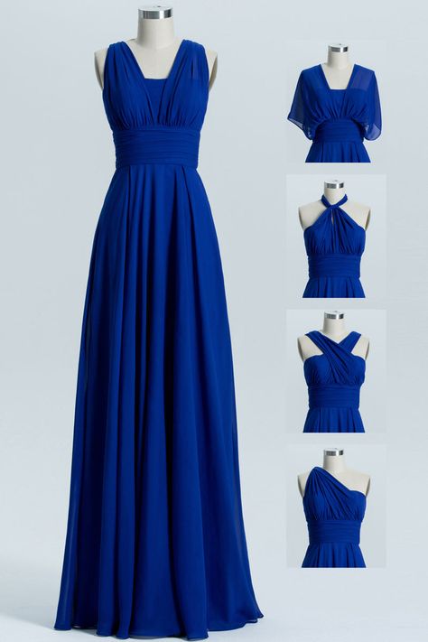 Dreamdressy Royal Blue Bridesmaids, Royal Blue Bridesmaid Dresses, Wedding Dress Prices, Convertible Bridesmaid Dress, Designer Bridesmaid Dresses, Royal Blue Wedding, Sleeveless Bridesmaid Dresses, Maid Of Honour Dresses, Cobalt Blue Dress