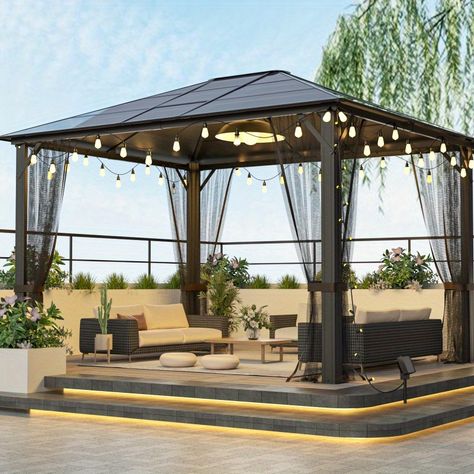 Faster shipping. Better service 10x12 Gazebo, Metal Gazebo, Polycarbonate Roof, Gazebo Roof, Canopy Tent Outdoor, Hardtop Gazebo, Polycarbonate Panels, Gazebo Pergola, Outdoor Gazebos