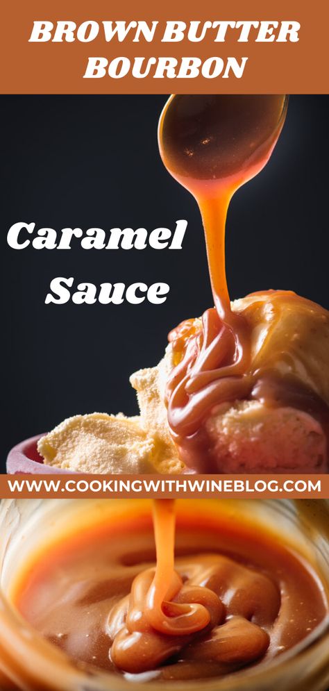 Drizzle this Brown Butter Bourbon Caramel Sauce over ice cream, brownies, or any other dessert! Or just eat it by the spoonful, we aren’t judging! Brown Butter Caramel Sauce, Homemade Dessert Sauces, Bourbon Butter Sauce, Bourbon Caramel Sauce Recipe, Bourbon Dessert Recipes, Boozy Candy, Bourbon Dessert, Brown Butter Caramel, Brown Butter Bourbon