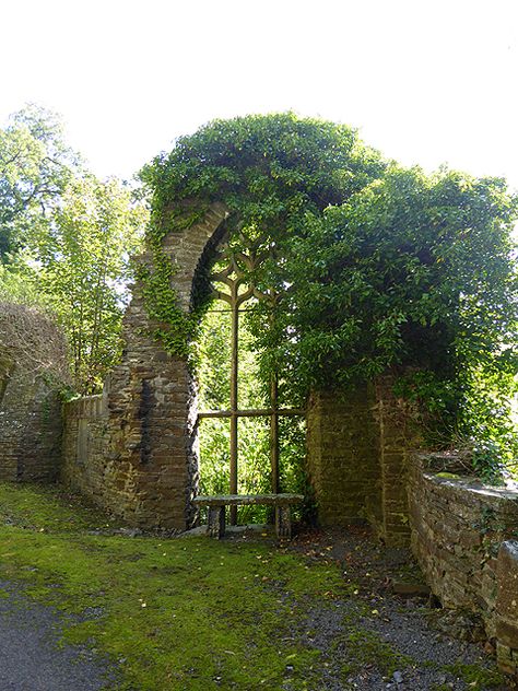 Garden Folly, Gothic Buildings, Beautiful Ruins, Gothic Castle, Mystical Places, Castle Garden, Castle Ruins, Garden Structures, Abandoned Buildings