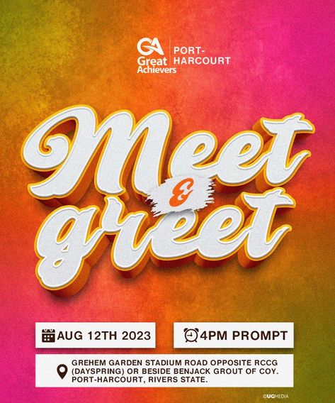 Meet And Greet Flyer Design Meet And Greet Flyer Design, Get Together Flyer Design, Meet And Greet Poster Design, Church Media Design, Graphic Design Course, Year Book, Flyer Design Inspiration, Church Poster, Meet And Greet