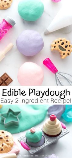 Edible Playdough Recipe, 2 Ingredient Playdough, Edible Play Dough Recipe, Make Powdered Sugar, Make Playdough, Edible Playdough, Edible Slime, Kitchen Science, Playdough Activities