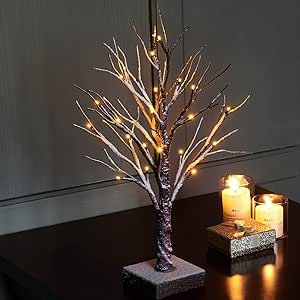 Holiday Table Centerpieces, Warm White Led Lights, Winter Parties, Tree Lamp, Snowy Trees, Christmas Ornaments Gifts, Home Decor Color, Winter Party, Artificial Tree