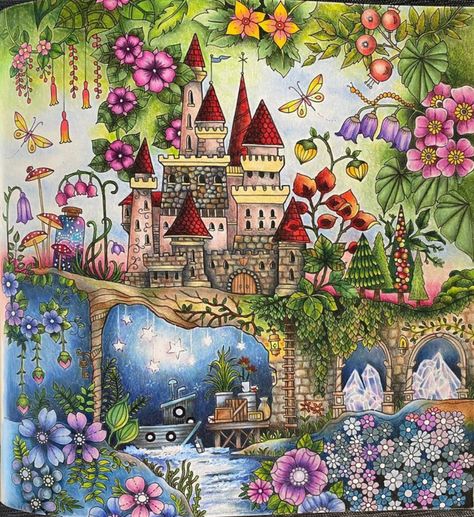 Chris Cheng, Johanna Basford Books, Joanna Basford Coloring, Joanna Basford, Johanna Basford Coloring Book, Castle Art, Basford Coloring, Johanna Basford Coloring, Johanna Basford