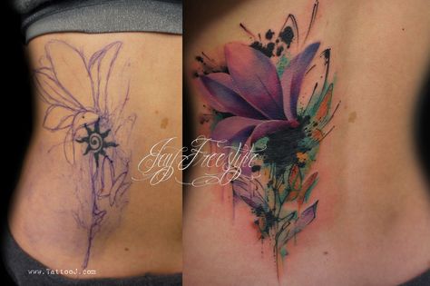 Small coverup tattoo Cover Up Tattoos Before And After, Flower Cover Up Tattoos, Tatuaje Cover Up, Butterfly Tattoo Cover Up, Cover Up Tattoos For Women, Tattoos For Women Flowers, Trendy Tattoo, Tattoo Cover Up, Geniale Tattoos