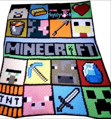 Minecraft Crochet Blanket, Minecraft Crochet Patterns, Minecraft Blanket, C2c Blanket Pattern, Minecraft Crochet, Crochet Graph Patterns, Minecraft Pattern, C2c Blanket, C2c Crochet Blanket