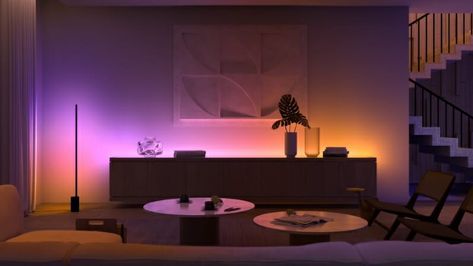 Phillips Hue just released a new lineup of products that highlights a future that's as... Phillips Hue, Smart Lighting System, Philips Hue Lights, Gradient Light, Hue Lights, Philips Lighting, Smart Lights, Led Stripes, Philips Hue