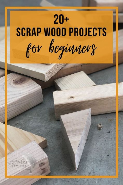 Great collection of easy DIY scrap wood projects and ideas! Small projects that are fun to make. Make organization, home decor, or storage. These simple projects are perfect for a beginner! woodworking! #scrapwood #woodworking #AnikasDIYLife