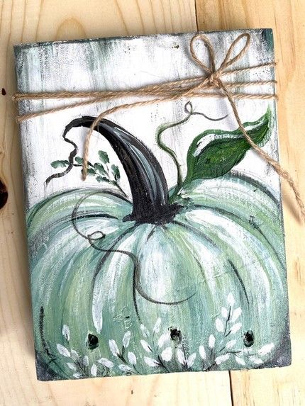 Fall Rustic Decor, Halloween Art Drawing, Blue Fall Decor, Coastal Fall, Fall Wood Crafts, Fall Canvas Painting, Blue Pumpkin, Fall Canvas, Rustic Fall Decor